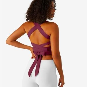 NWT Halara Criss Cross Tie Back Crop Tank